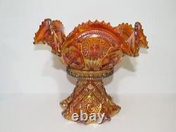 Imperial Arches & Hobstar Marigold Carnival Punch Bowl, Base & 7 Cups
