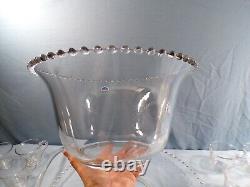 Imperial Candlewick Clear Glass Punch Bowl Set Bowl Ladle Underplate & 12 Cups