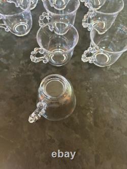 Imperial Candlewick Clear Glass Punch Bowl Set Bowl Ladle Underplate & 12 Cups