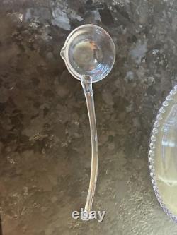 Imperial Candlewick Clear Glass Punch Bowl Set Bowl Ladle Underplate & 12 Cups