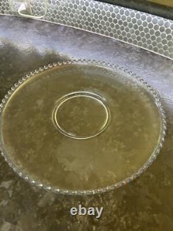 Imperial Candlewick Clear Glass Punch Bowl Set Bowl Ladle Underplate & 12 Cups