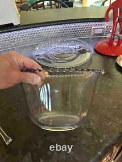 Imperial Candlewick Clear Glass Punch Bowl Set Bowl Ladle Underplate & 12 Cups