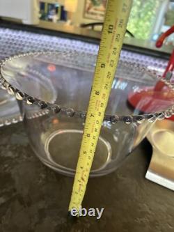 Imperial Candlewick Clear Glass Punch Bowl Set Bowl Ladle Underplate & 12 Cups