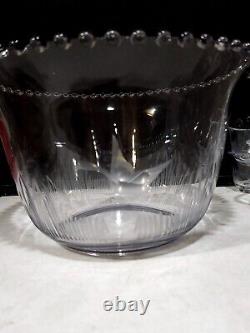 Imperial Candlewick Glass Mallard Duck Etched Punch Bowl 12 Cups and Ladle Set