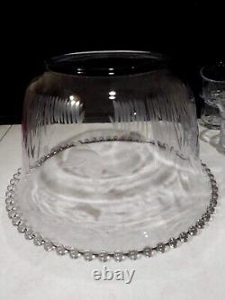 Imperial Candlewick Glass Mallard Duck Etched Punch Bowl 12 Cups and Ladle Set