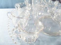 Imperial Candlewick Glass Punch Bowl Set with Ladle Underplate 15 Cups Excellent