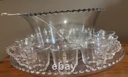 Imperial Crystal Candlewick 15 Piece Punch Bowl Set 400/20