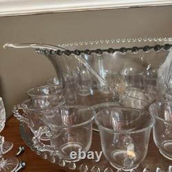 Imperial Crystal Candlewick 15 Piece Punch Bowl Set 400/20