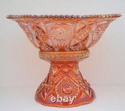 Imperial Fashion Marigold Carnival Glass Punch Bowl With Base