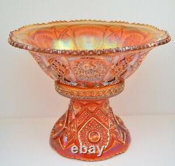 Imperial Fashion Marigold Carnival Glass Punch Bowl With Base