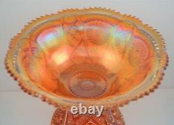 Imperial Fashion Marigold Carnival Glass Punch Bowl With Base