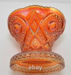 Imperial Fashion Marigold Carnival Glass Punch Bowl With Base