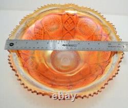 Imperial Fashion Marigold Carnival Glass Punch Bowl With Base