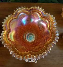 Imperial Glass 474 Marigold Punch Bowl & Cups Carnival Glass Set