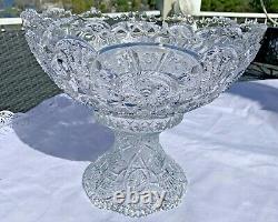 Imperial Glass Broken Arches Punch Bowl and Base Pedestal Early American