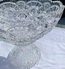 Imperial Glass Broken Arches Punch Bowl and Base Pedestal Early American