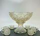 Imperial Glass C. No. 733 (OMN) Broken Arches Punch Bowl with Stand and 6 Cups
