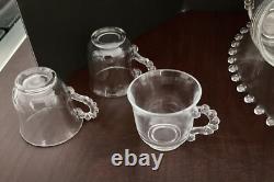 Imperial Glass CANDLEWICK Crystal Punch Bowl, Underplate, 12 Cups And Ladle