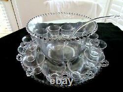 Imperial Glass Candlewick 15 Pc Punchbowl Set Art Deco Elegance Just Stunning