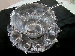 Imperial Glass Candlewick 15 Pc Punchbowl Set Art Deco Elegance Just Stunning
