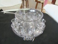 Imperial Glass Candlewick 15 Pc Punchbowl Set Art Deco Elegance Just Stunning