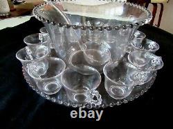 Imperial Glass Candlewick 15 Pc Punchbowl Set Art Deco Elegance Just Stunning