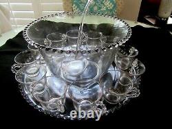 Imperial Glass Candlewick 15 Pc Punchbowl Set Art Deco Elegance Just Stunning