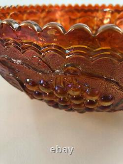 Imperial Glass Co. Carnival glass punch bowl IMPERIAL GRAPE marigold c. 1912+