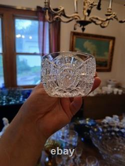 Imperial Glass Co. Start 1910 Classical Broken Arches Design Punch Bowl 3 Glass
