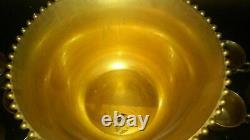 Imperial Glass Company All Over Gold Candlewick Punchbowl and 12 Cups Punch Bowl