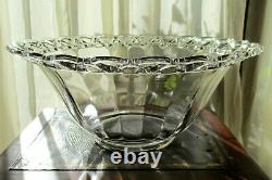 Imperial Glass Crocheted punch bowl set 12 cups mid century elegant