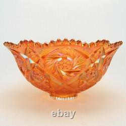 Imperial Glass Marigold Punch Bowl Whirling Star Amberina Cups Heirloom 13pcs
