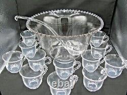 Imperial Glass Ohio Candlewick 400 Clear 14 Pc. Glass Punch Bowl Set