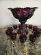 Imperial Glass Ohio Whirling Star Amethyst Punch Bowl