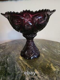 Imperial Glass Ohio Whirling Star Amethyst Punch Bowl