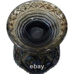 Imperial Glass-Ohio Whirling Star Carnival Glass Punch Bowl Set with 12 Cups Iri