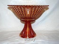 Imperial Glass Punch Bowl 10 pc Set #698 Waffle Block Marigold Carnival Glass
