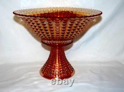 Imperial Glass Punch Bowl 10 pc Set #698 Waffle Block Marigold Carnival Glass