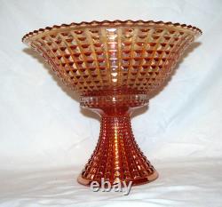 Imperial Glass Punch Bowl 10 pc Set #698 Waffle Block Marigold Carnival Glass