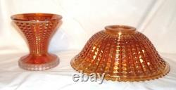 Imperial Glass Punch Bowl 10 pc Set #698 Waffle Block Marigold Carnival Glass