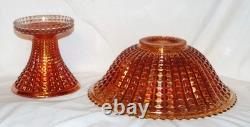 Imperial Glass Punch Bowl 10 pc Set #698 Waffle Block Marigold Carnival Glass
