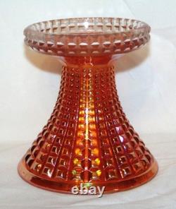 Imperial Glass Punch Bowl 10 pc Set #698 Waffle Block Marigold Carnival Glass