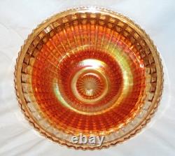 Imperial Glass Punch Bowl 10 pc Set #698 Waffle Block Marigold Carnival Glass