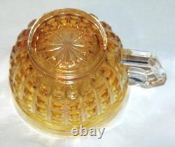 Imperial Glass Punch Bowl 10 pc Set #698 Waffle Block Marigold Carnival Glass