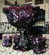 Imperial Glass Whirling Star Amethyst Punch Bowl 12 Piece Set