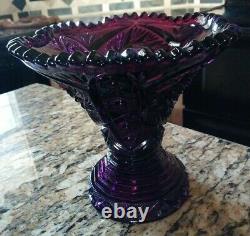 Imperial Glass Whirling Star Amethyst Punch Bowl 12 Piece Set