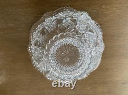Imperial Glass Whirling Star Clear Punch Bowl, Ladle, And 12 Cups