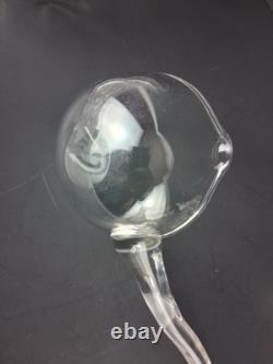 Imperial Glass Whirling Star Punch Bowl Stand 21 Cups & Glass Ladle Smooth Base