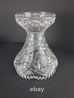 Imperial Glass Whirling Star Punch Bowl Stand 21 Cups & Glass Ladle Smooth Base