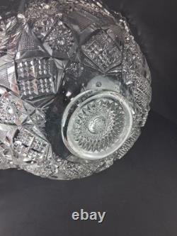 Imperial Glass Whirling Star Punch Bowl Stand 21 Cups & Glass Ladle Smooth Base